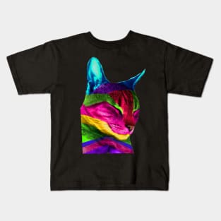 Multicolored Cat Kids T-Shirt